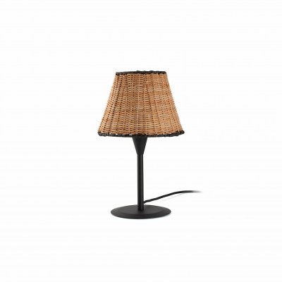 SUMBA S Black/rattan mini table lamp Faro