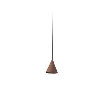 FADA LED Brown leather pendant lamp Faro